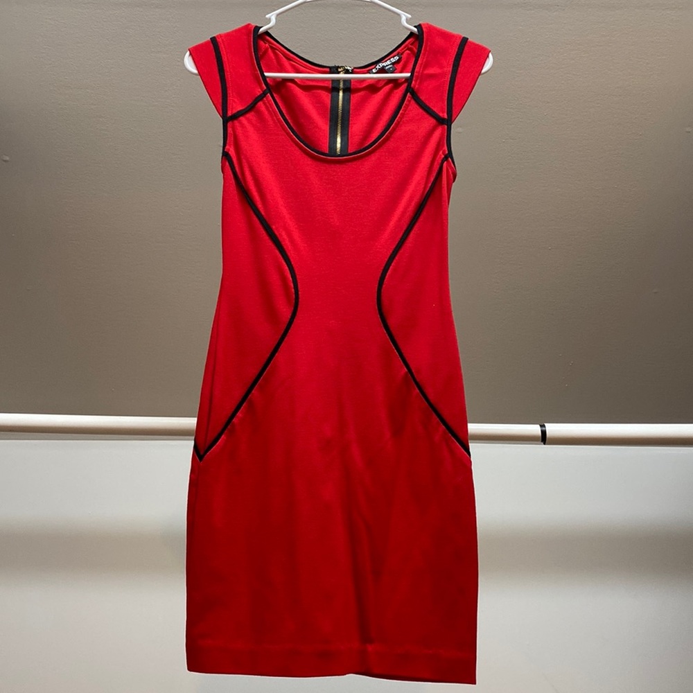Express red & black dress